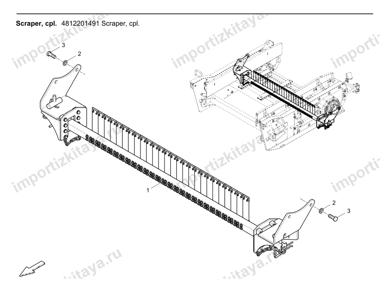 Скребок конвейера в сборе Dynapac MF2500CS
